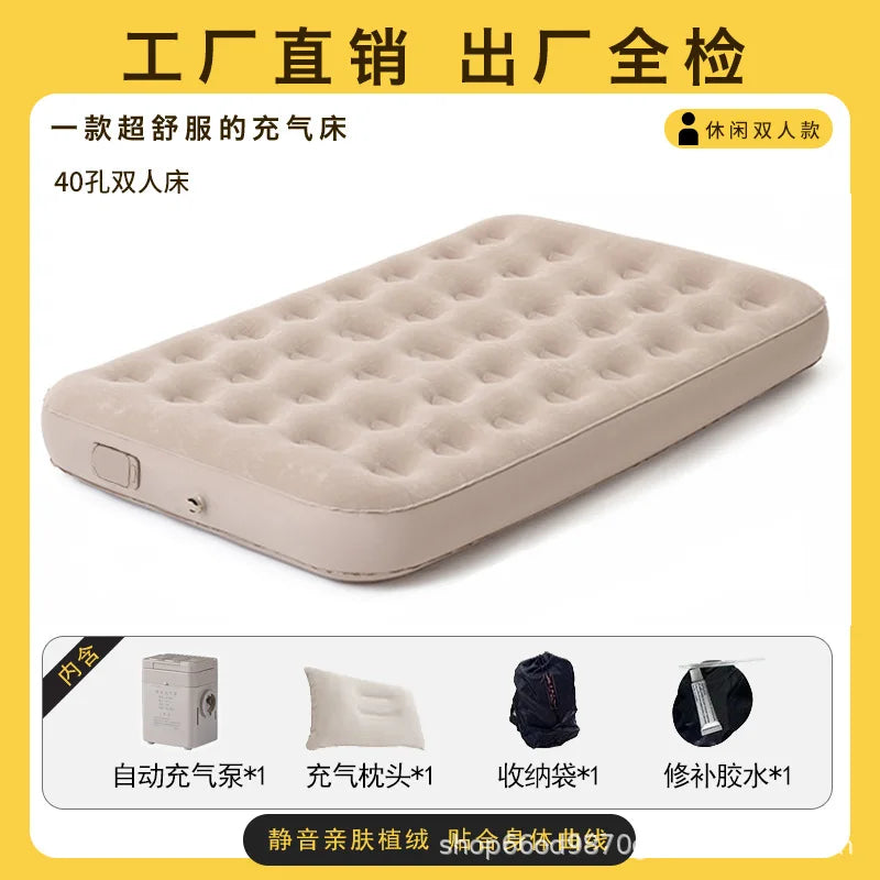 Colchón de Aire para Exteriores, Colchón Inflable para Siesta, Colchón de Aire Grueso y Elevado, Colchón Individual para el Hogar, Colchón Doble para la Hora del Almuerzo