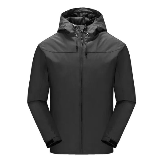 Chaqueta con Capucha y Cremallera para Hombre, a la Moda, Impermeable y Cortavientos, para Primavera y Otoño, Ropa Deportiva Informal para Exteriores