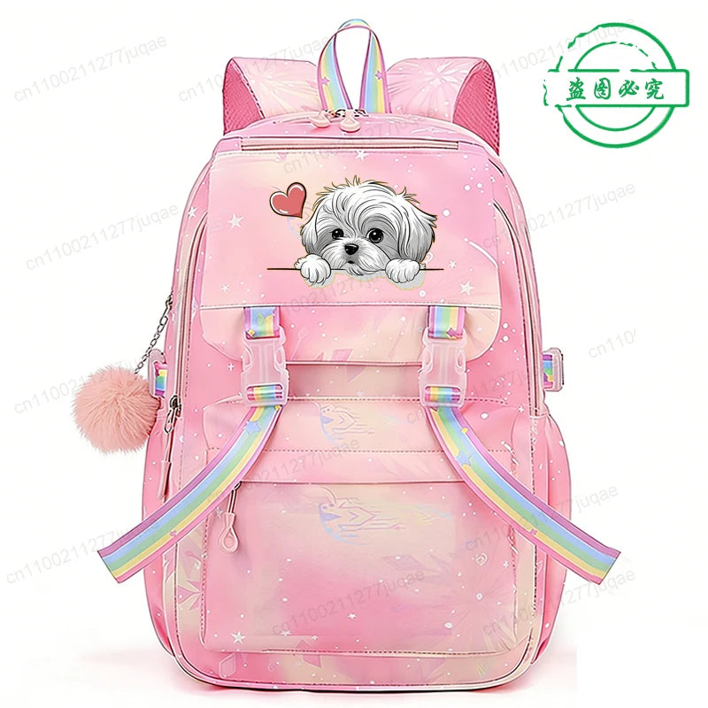 Mochila divertida con diseño de perro de Anime para niñas y niños, mochila informal para la escuela, mochila de dibujos animados, mochilas de viaje, regalo