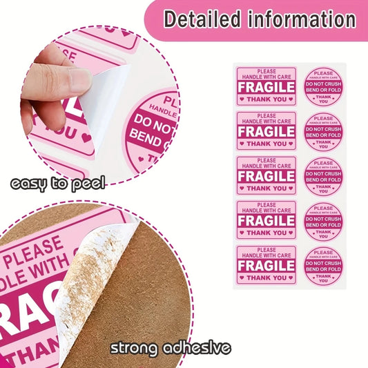 100 pegatinas frágiles para el envíoPegatinas no dobladas o plegadasPegatinas no dobladas o plegadasNo se caen de offLabels para correo de envío