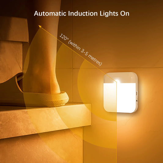 Luz nocturna inalámbrica LED, lámpara de pared recargable con sensor de movimiento humano, para acampar, escaleras de verano, armario, cocina, inodoro
