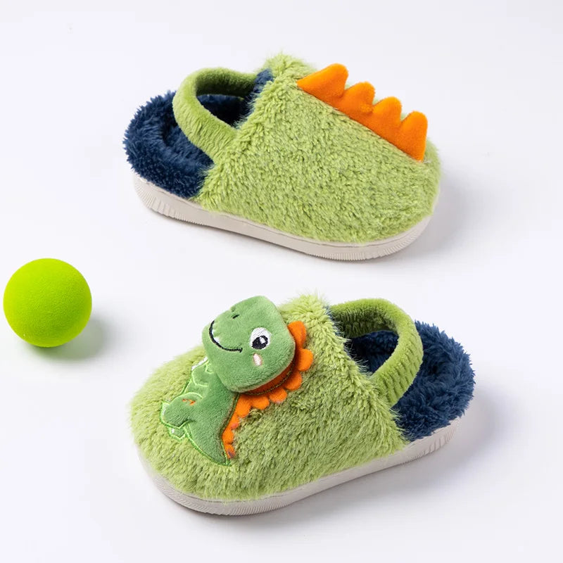 MELITTDEER Zapatillas de dibujos animados para niños, zapatillas de otoño, suaves y cálidas, zapatos de interior para niños, recién llegado 2025, dinosaurio de dibujos animados