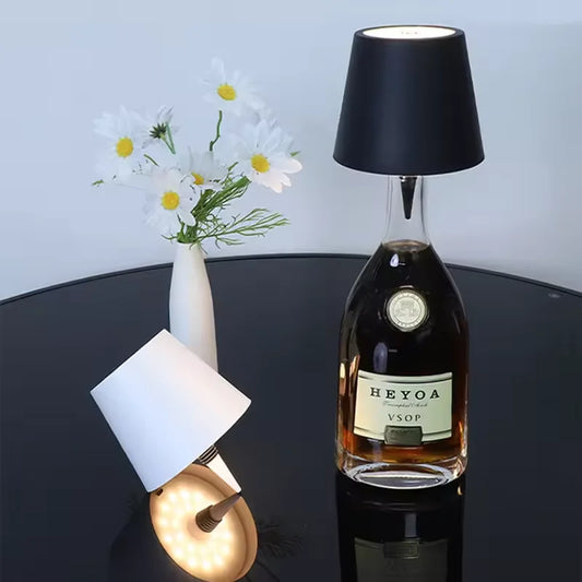 Lámpara LED de Mesa con Forma de Botella, Táctil, 3 Colores, Recargable, Portátil, Decoración de Escritorio para Bar, Restaurante, Camping, Decoración de Ambiente