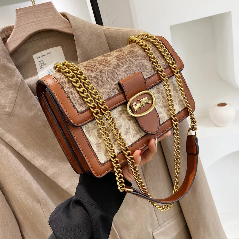 Bolso Popular de moda para mujer, bolso de hombro con cadena de marca de tendencia, bolso cruzado clásico de alta calidad para mujer, bolso de lujo de diseñador