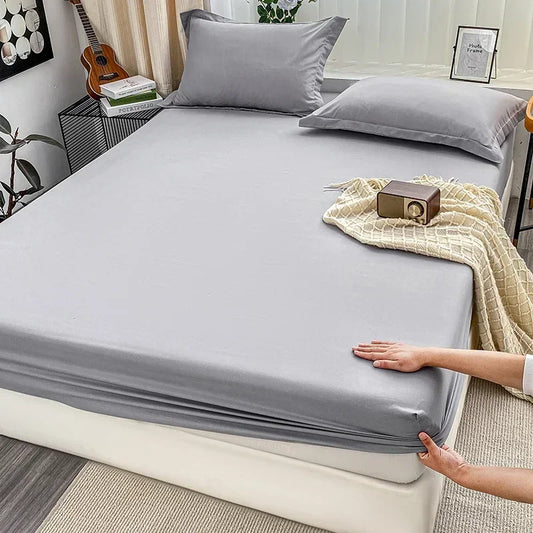Sábana bajera cepillada de color sólido de primera calidad, tejido de satén ultrasuave para noches acogedoras: ropa de cama hipoalergénica y de fácil cuidado