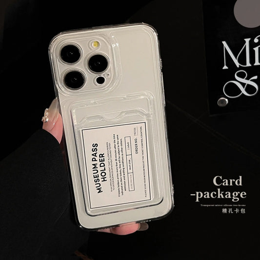 Funda Transparente de Silicona para iPhone 17 16 15 14 13 12 11 Pro Max, Protección Antigolpes, Cubierta Trasera Suave con Bolsillo para Tarjetas
