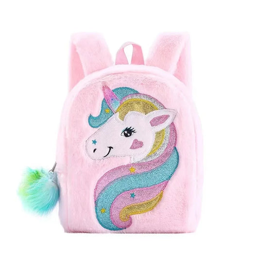 Mochila para niños, Mochila escolar para niños, Mochila de moda de gran capacidad para niños y niñas, bolso Tie-Dye de felpa con unicornio