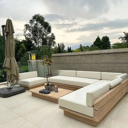 Sofá de jardín impermeable y protector solar de estilo japonés, diseñador minimalista, sofá de jardín moderno, muebles artísticos de exterior, Divano