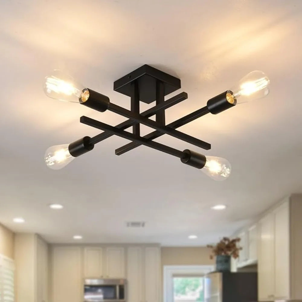 Luz de techo sin bombilla Lámpara colgante industrial moderna para sala de estar/comedor/dormitorio/cocina cafetería