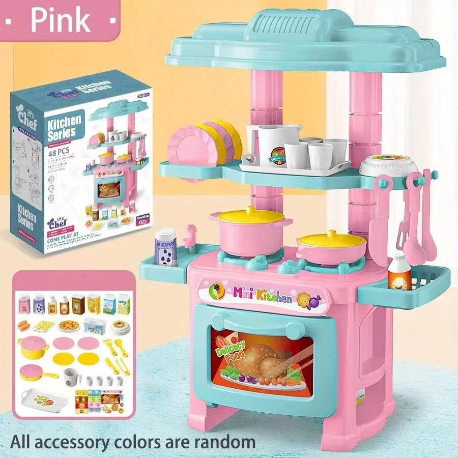 Mini juego de mostrador de cocina DIY, vajilla de comida de cocina simulada, juego de rol para casa, juego de simulación, juguete para regalo para chico y niño