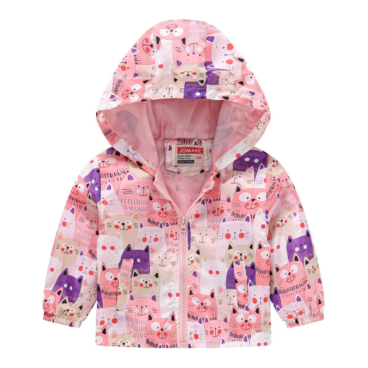 Chaqueta impermeable con capucha para niños y niñas, cortavientos con cremallera y estampado de dinosaurio de dibujos animados, a la moda, novedad