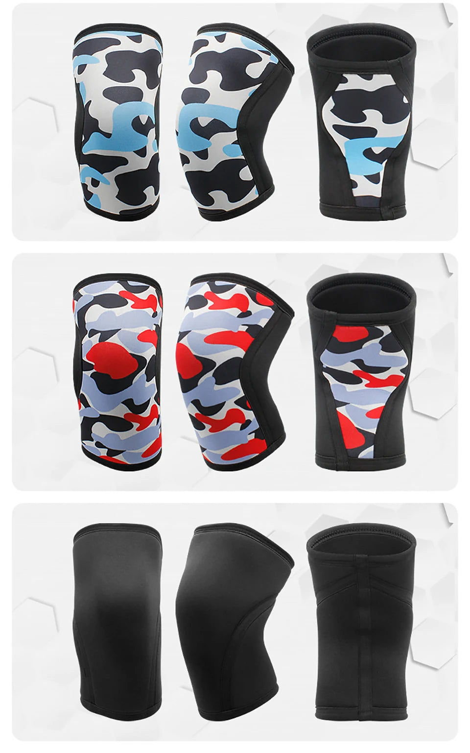 AOLIKES 1 par de rodilleras deportivas de neopreno de 7mm, rodilleras de compresión para levantamiento de pesas, rodilleras de entrenamiento para Crossfit presurizadas, soporte para mujeres y hombres