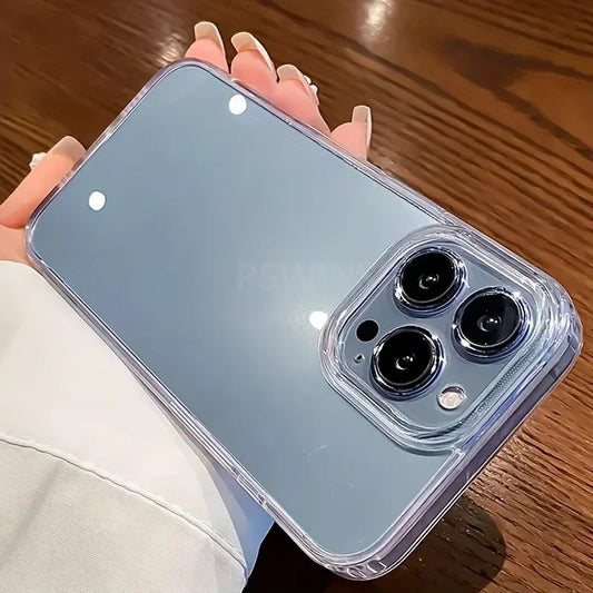 Funda de teléfono transparente de lujo para iPhone 17 Air 16 15 14 Plus 13 12 11 Pro Max a prueba de golpes HD cubierta trasera acrílica dura transparente