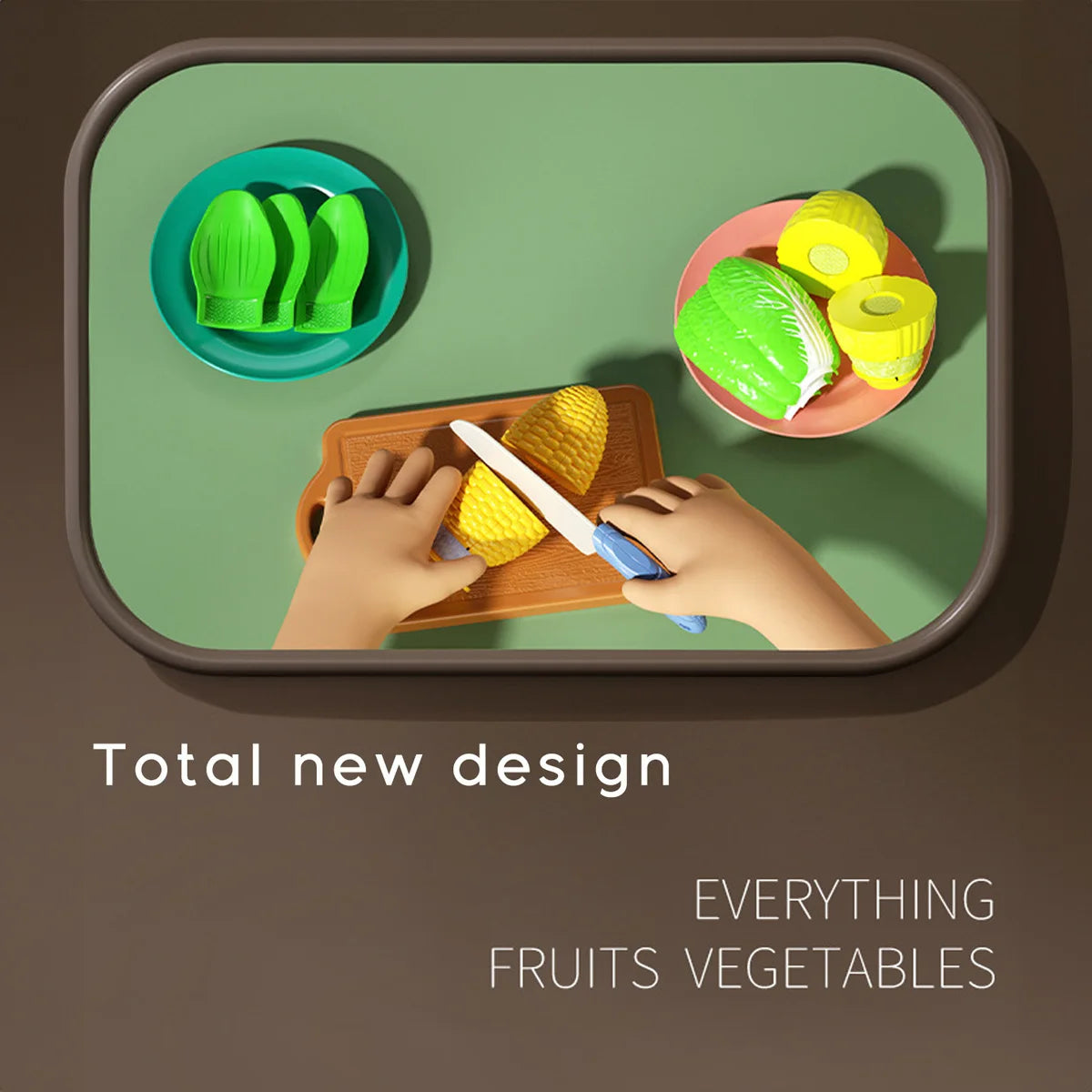 Juego de cocina, juego de cortar, juguetes de comida, cocinar frutas, verduras y alimentos rápidos para niños pequeños y bebés, regalo educativo para niñas y niños