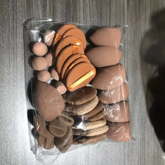 Set de Maquillaje de 35 Piezas - Esponjas Multiusos para Base/Corrector, Uso en Seco/Húmedo, Sin Látex, Para Todo Tipo de Piel, Rostro/Ojos/Esquinas Internas