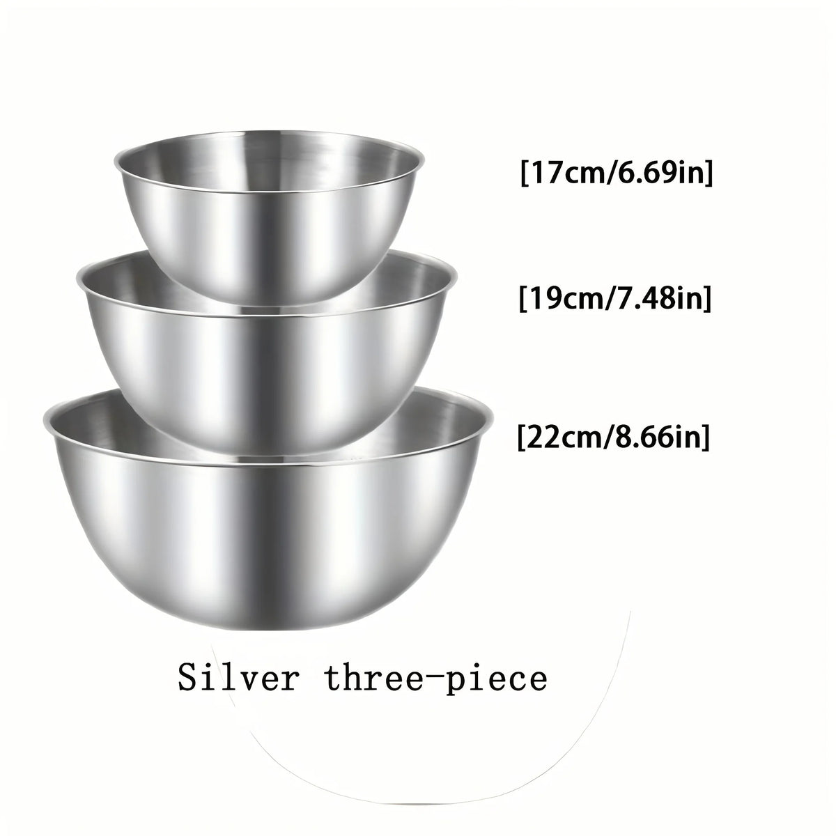 Juego de 3 Tazones para Mezclar de Acero Inoxidable, Tazón Grande para Ensalada, Tazón para Amasar, Accesorios de Cocina, Artículos para el Hogar