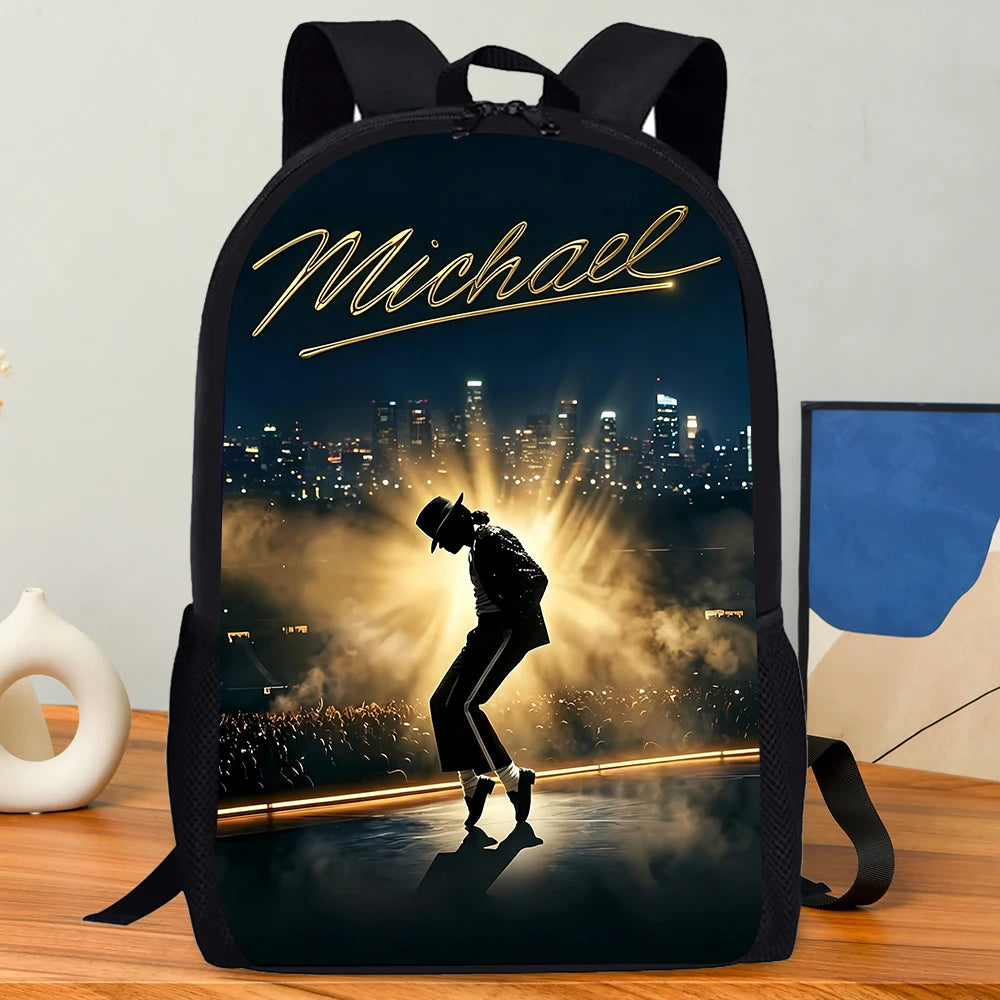Mochilas de gran capacidad del Rey del Pop Michael Jackson para estudiantes, mochila escolar con estampado de dibujos animados, bolsa de almacenamiento de papelería y libros a la moda