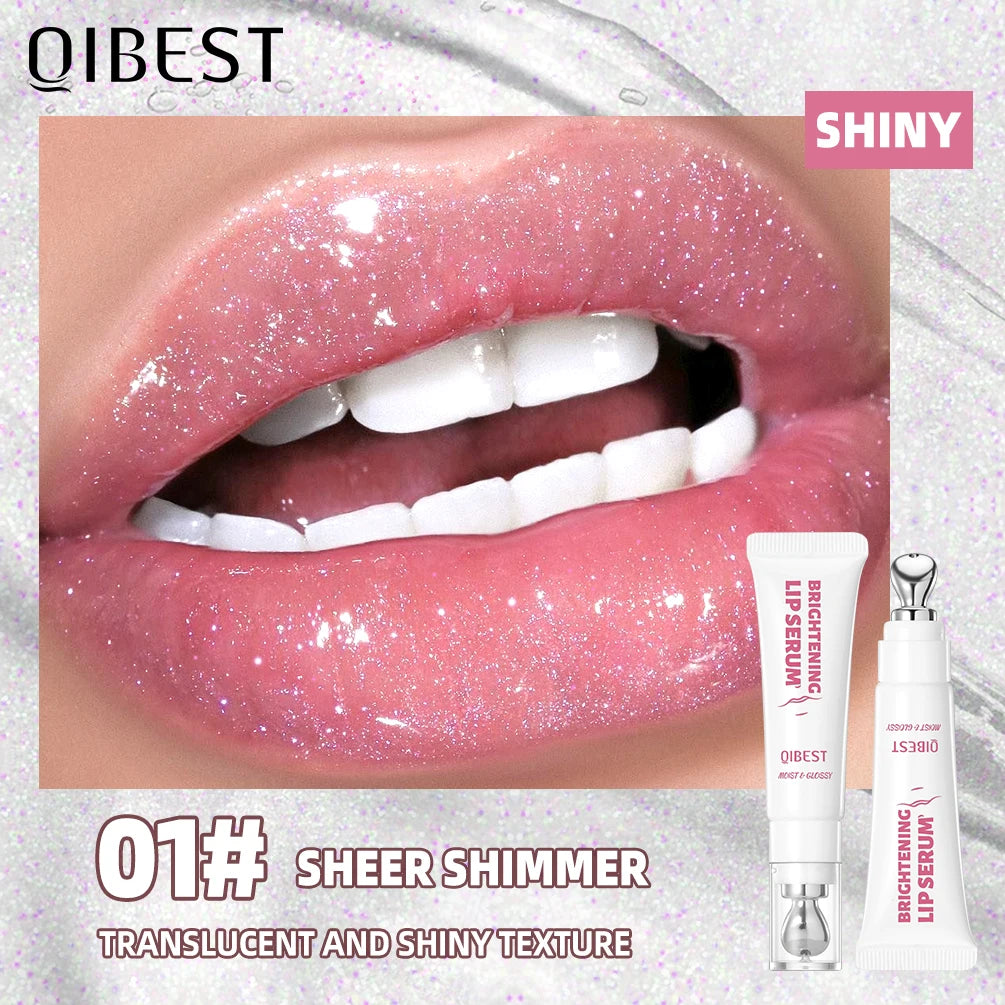 Brillo Labial QIBEST Efecto Espejo, Tinte de Larga Duración, Hidratante, Brillante, con Purpurina, Maquillaje Nutritivo