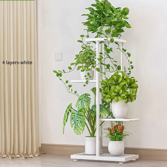 Estantes de hierro para plantas, soporte para macetas, organizador de exhibición para interiores y exteriores