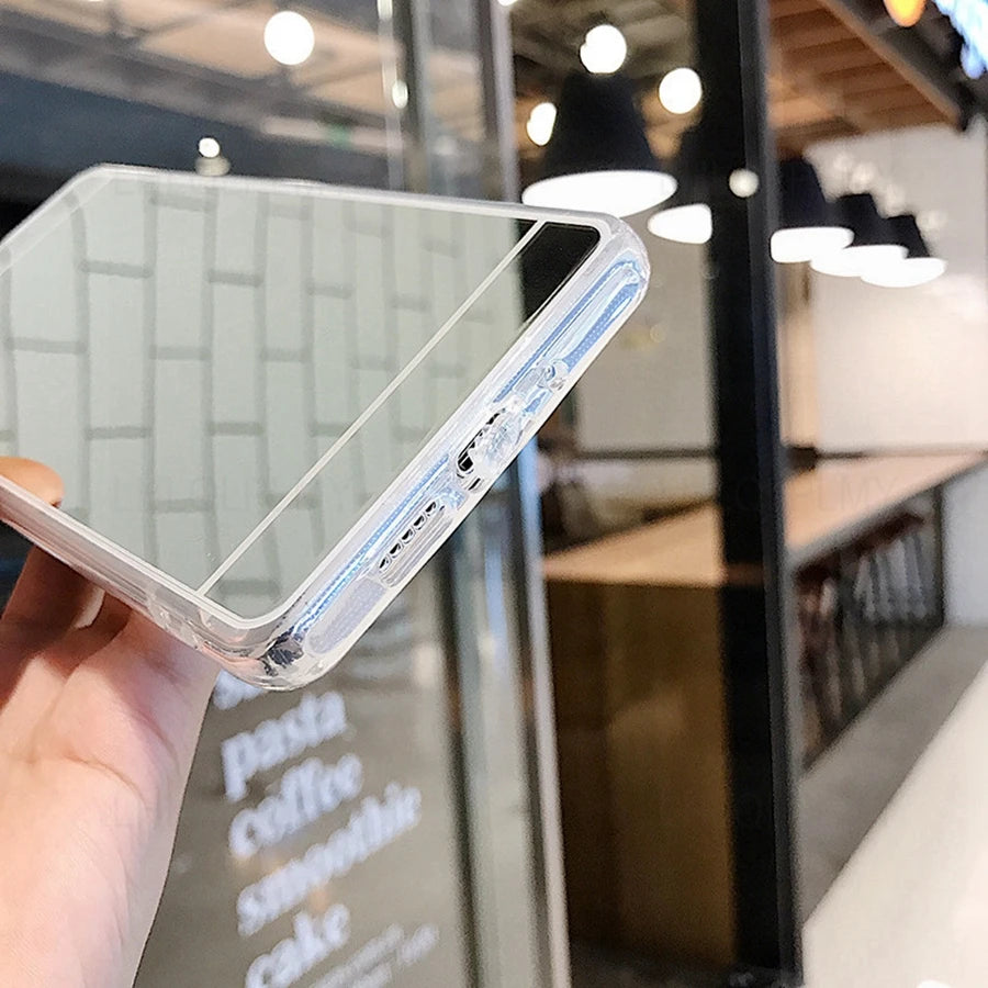 Funda de silicona suave con espejo de maquillaje para Xiaomi 13 Redmi Note 12 Pro Plus 5G 12C 13C Poco M5S M6 X7 C75, funda de TPU