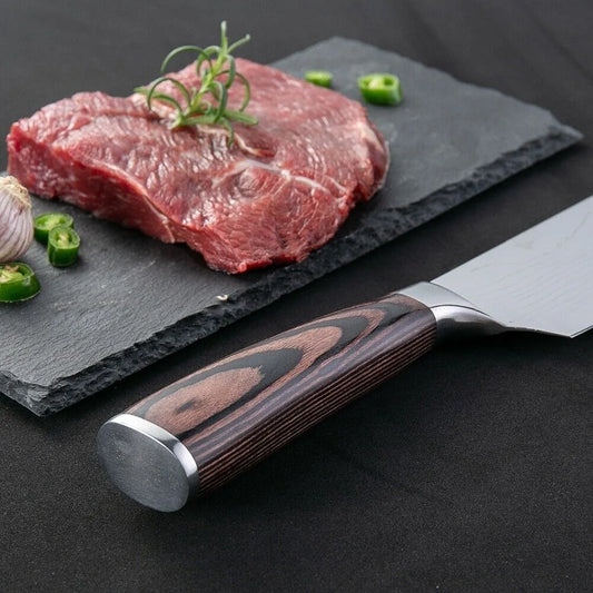 Cuchillo Kiritsuke japonés profesional de 8 pulgadas, cuchillo de Chef de cocina alemán de acero inoxidable con alto contenido de carbono, Ultra afilado, carne, pescado, Sushi