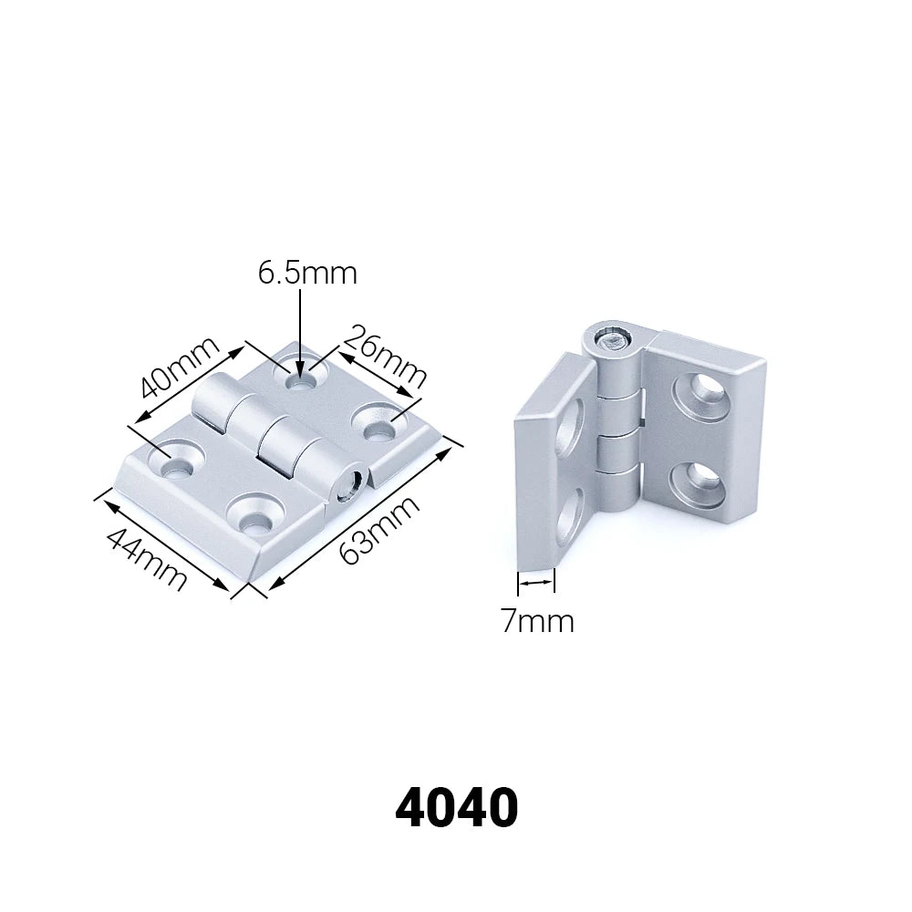 5/10 Uds 2020 3030 4040 4545 bisagras de aleación de Zinc accesorio de perfil de aluminio conector de bisagra de puerta para extrusión de perfil de aluminio
