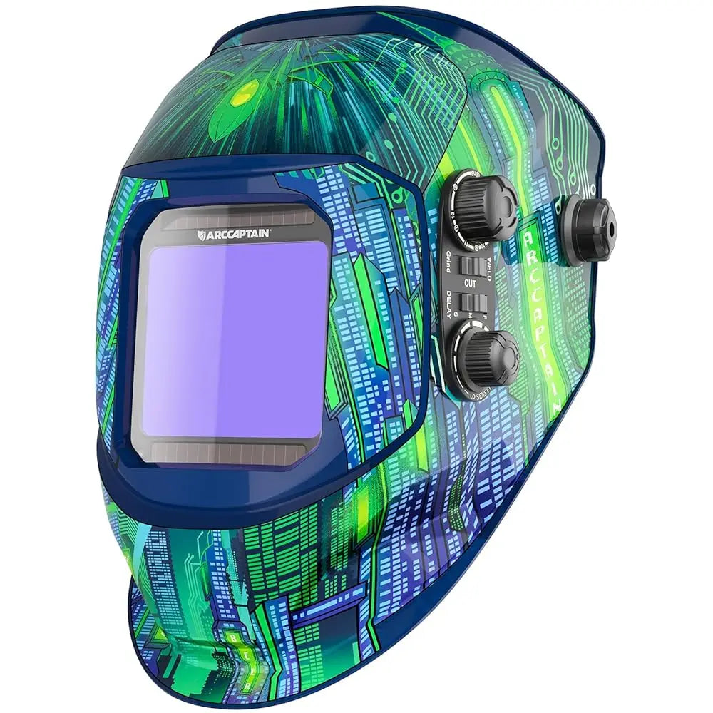 Casco de Soldadura ARCCAPTAIN con Oscurecimiento Automático, 4 Sensores, 1/25000s, para Soldadura TIG MIG ARC, Gran Visibilidad, Color Real