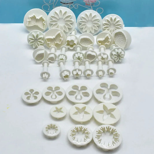 33 unids/set cortadores de émbolo cortador de Fondant pastel galleta molde DIY herramientas de decoración 3D suministros para hornear molde de galletas