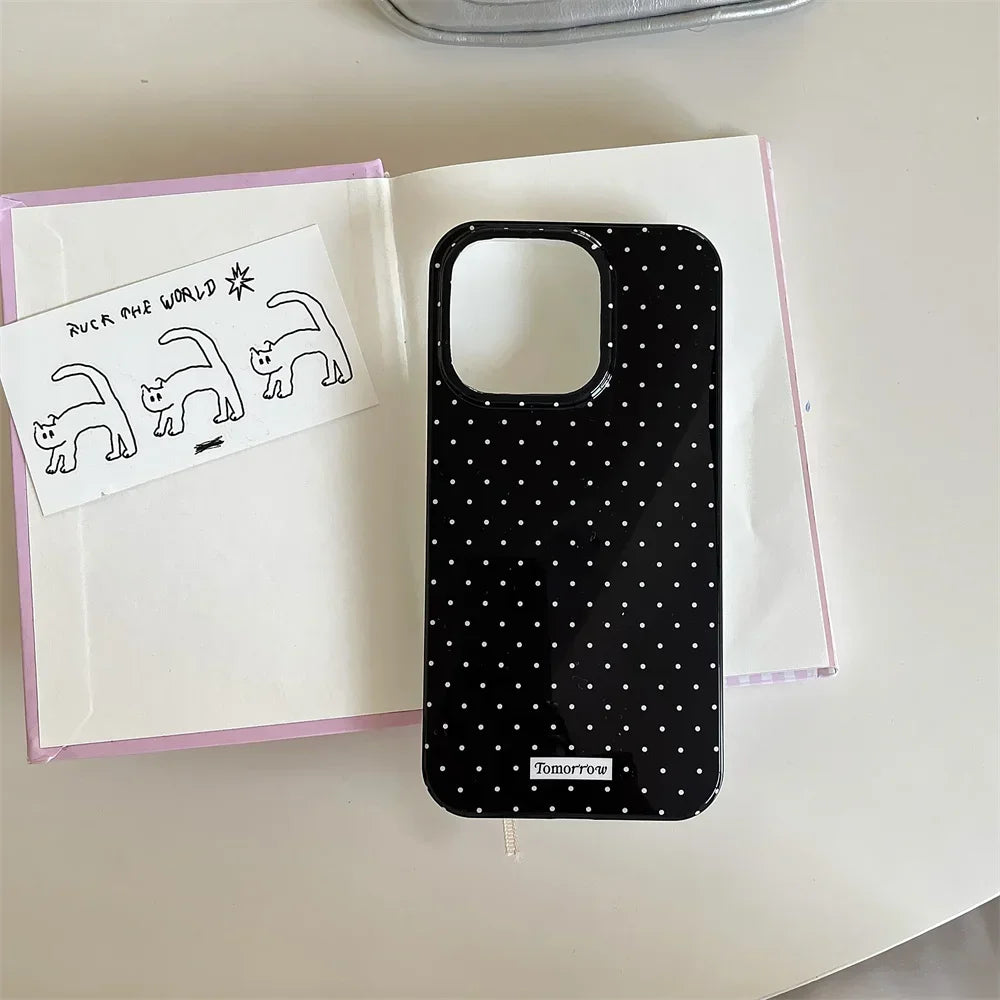 Funda de teléfono móvil pequeña y fresca de lunares INS para iPhone 17 16 15 14 13 12 Pro Max 11 funda ultrafina a prueba de golpes para iPhone Air