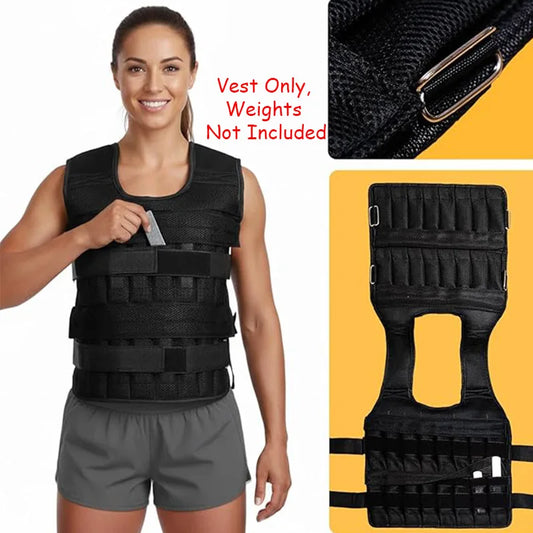 Chaleco con peso ajustable hasta 20 kg — Para fitness, running y boxeo hombre y mujer