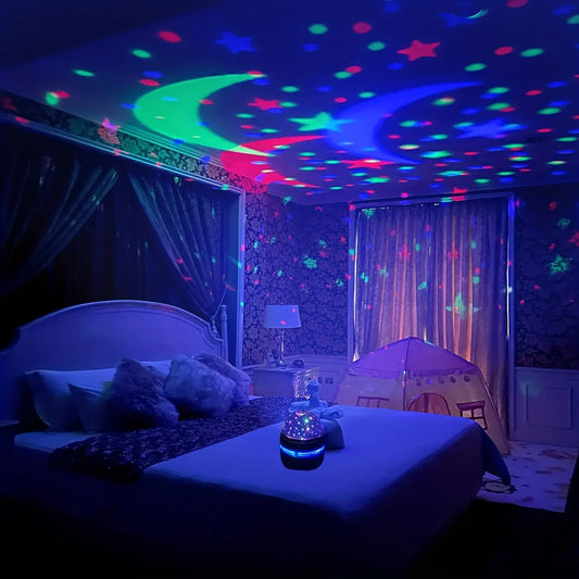 Luci LED notturne a cielo stellato, lampada proiettore USB, sfera magica, luna, stella, luci di Natale, decorazioni per l'ambiente della stanza di casa