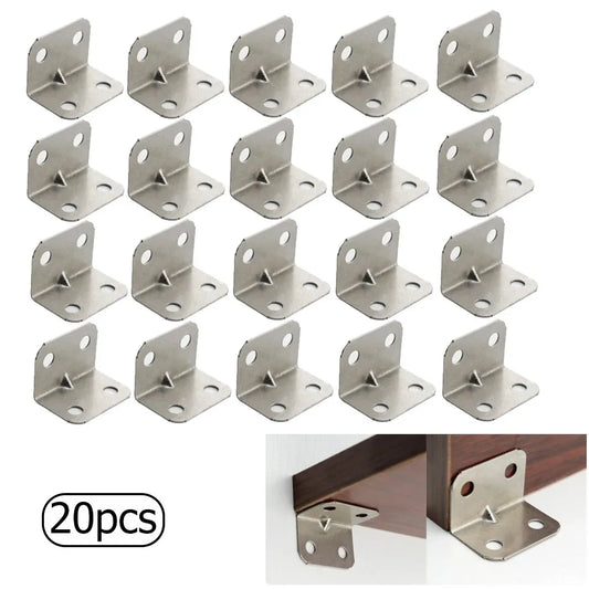 20 Piezas de Conectores Pequeños en Forma de L de 90 Grados para Muebles Laminados, Soportes de Ángulo Recto para Gabinetes