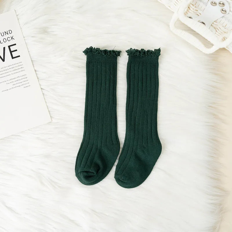 Calcetines Largos con Encaje para Niñas