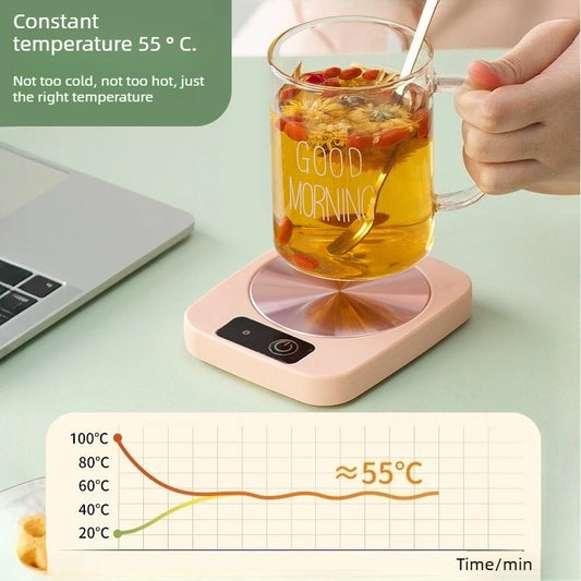 Calentador de Tazas Inteligente a 55 Grados, Enchufe EU/US 220V/110V, Almohadilla Térmica Aislada, Posavasos Calefactor para Leche, Café, Oficina, Té, Uso Doméstico