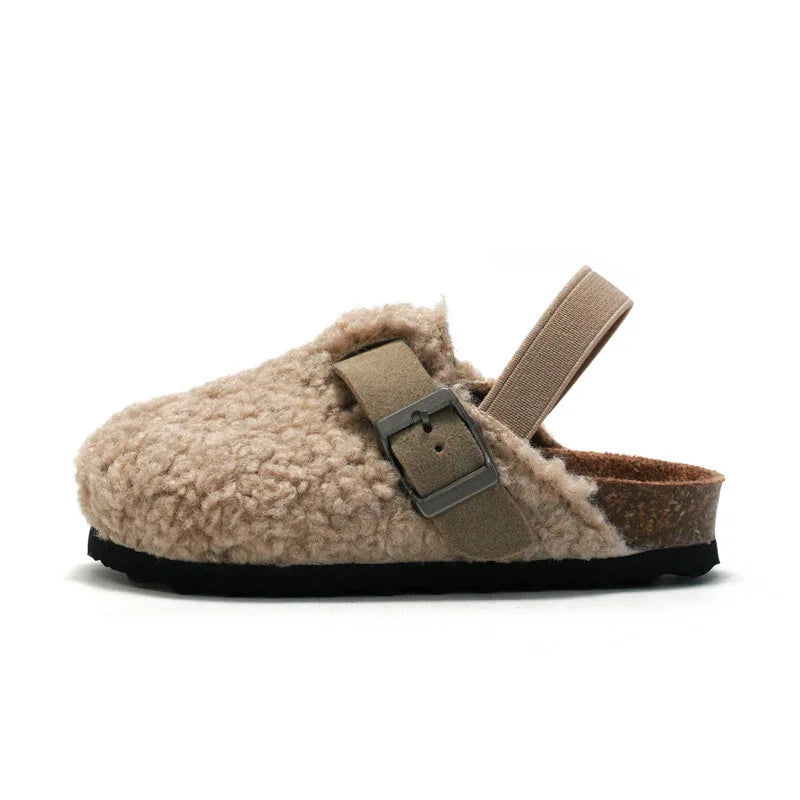 Sandalias de corcho para niños y niñas, zapatos de exterior de sandalias cálidas, calzado para preandador, otoño e invierno, novedad