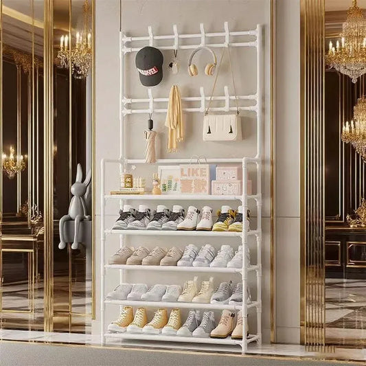 Zapatero de entrada multifuncional: gran capacidad, organizador de almacenamiento de 3 capas para zapatos, bolsos y accesorios.