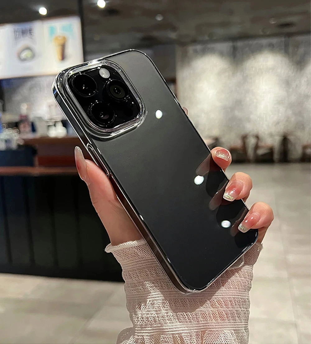 Fundas de parachoques transparentes a prueba de golpes de lujo para iPhone 16 15 14 13 12 11 Pro Max Plus accesorios de cubierta de teléfono acrílico suave transparente