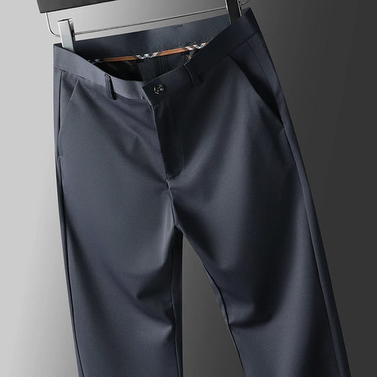 Pantalones Casuales de Negocios para Hombre con Elasticidad en Cuatro Direcciones, Pantalones de Vestir para Primavera/Otoño, Pantalones Formales, Pantalones Casuales Elásticos