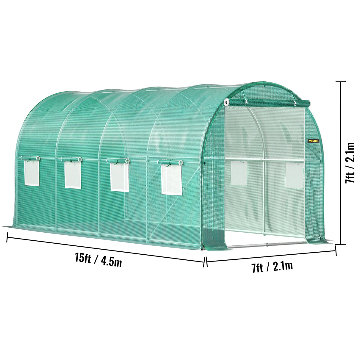 SucceBuy Marco galvanizado para invernadero de túnel para caminar y cubierta impermeable 15x7x7/10x7x7/20x10x7/12x7x7 pies Invernaderos y marcos fríos