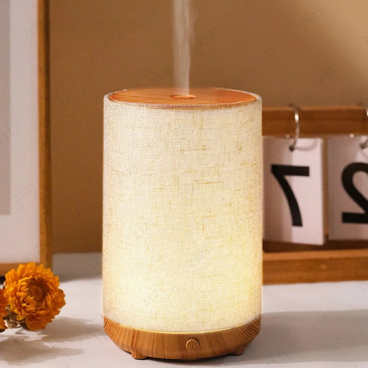 Máquina de aromaterapia USB de tela Simple de campo Ins, luz nocturna para dormitorio, hogar, máquina ultrasónica de aromaterapia de aceite esencial