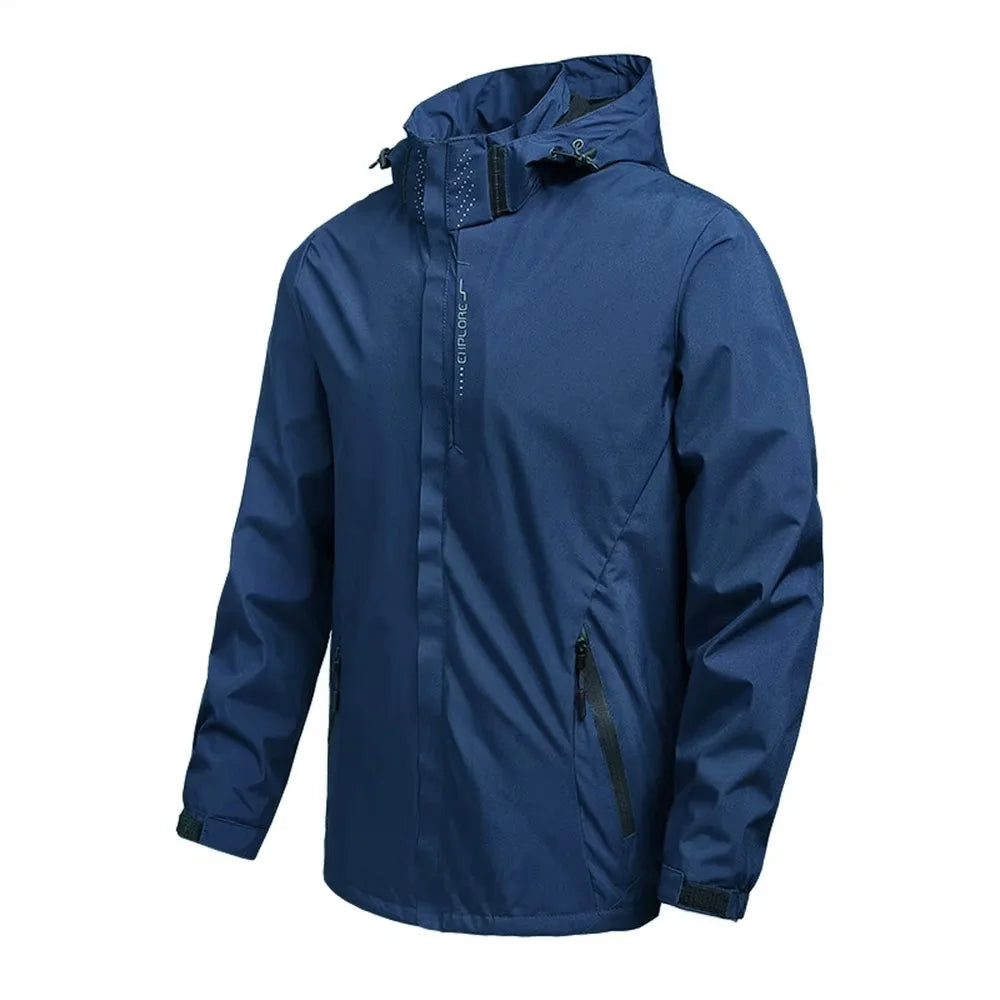 Chaqueta impermeable para hombre, impermeable exterior ligero con capucha para exteriores, chaqueta a prueba de viento para senderismo, chaquetas para escalar al aire libre