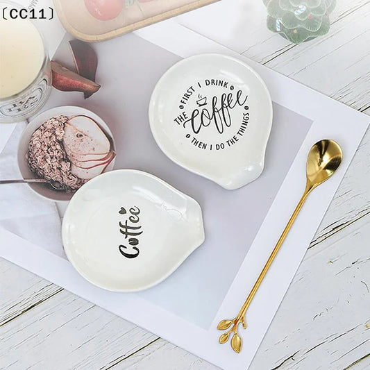 Soporte y bandeja versátil de cerámica blanca, perfecto para cucharas de café y sopa, organizador de cocina, utensilios de cocina, vajilla〔CC11〕