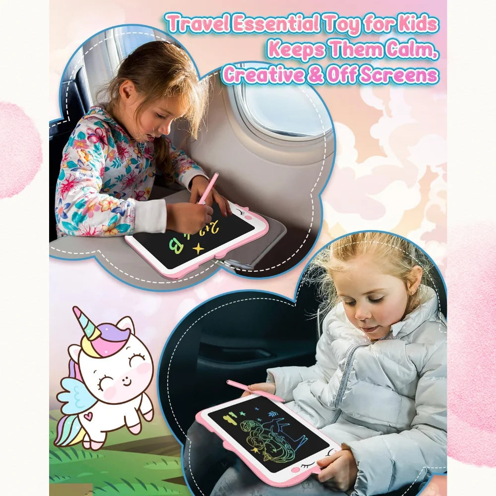Tableta de Escritura LCD Unicornio de 8.5 Pulgadas para Niños, Pizarra de Dibujo, Juguete Educativo Esencial para Viajes, Regalo de Cumpleaños 3+