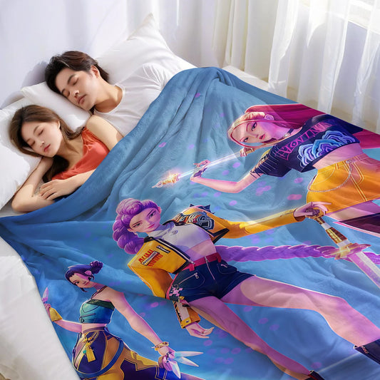 Manta de Microfibra Ligera Demon Hunter, Suave y Cálida para Navidad, Ideal para Cama, Sofá, Oficina, Viajes, Todas las Temporadas