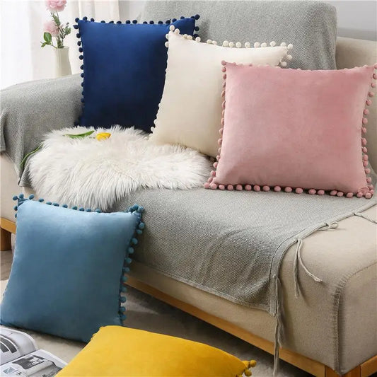 1 Uds. Fundas de cojín de terciopelo suave, fundas de almohada decorativas cuadradas para sofá, cama cómoda, funda de almohada para el hogar y el coche