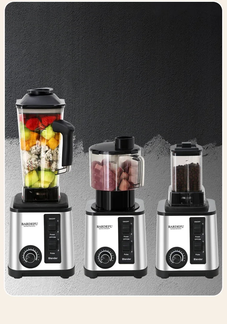 Licuadora de acero inoxidable 6 en 1, 220V, 3L, gran capacidad, corte de verduras y trituradores, picadora de ensalada, picadora de carne, exprimidor