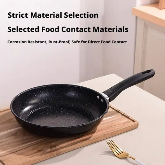 Sartén antiadherente con revestimiento de piedra Maifan, fondo plano, ideal para preparar huevos, tortillas y carne, apta para cocinas de inducción y de gas, utensilio de cocina.