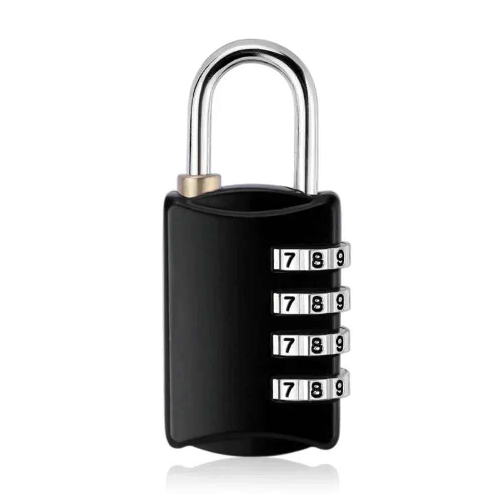 Mini candado de combinación de 4 dígitos para viajes, candado de seguridad reiniciable para equipaje, uso en gimnasio, contraseña numérica fácil de configurar