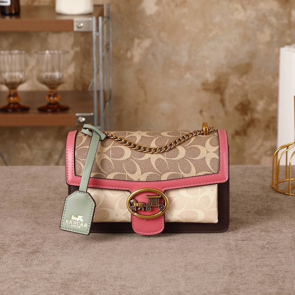 Bolso de lujo ligero para mujer 2026, nuevo bolso de hombro/axilar de alta gama con contraste de color, bandolera de diseñador a la moda, pequeño y cuadrado.