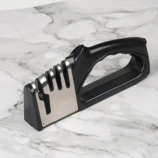 Afilador de cuchillos de cocina de 4 segmentos — Portatil con base antideslizante